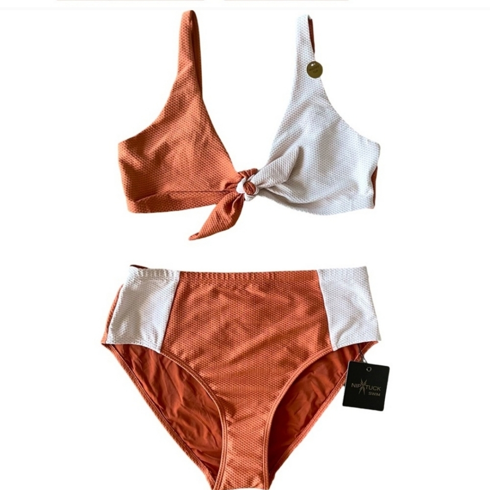 Nip Tuck Copper Bikini Size 10 Nwt Multi Fit Cup - image 2